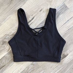 Braided back sports bra